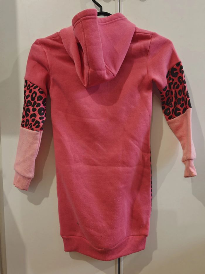 Robe sweat Lee Cooper rose fille 8 ans 🐆 Capuche & motifs léopard, tendance - photo numéro 2