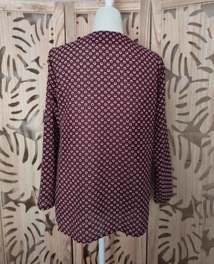 Blouse fluide bordeaux imprimé cercles - Manches 3/4 Actuelle - photo numéro 6