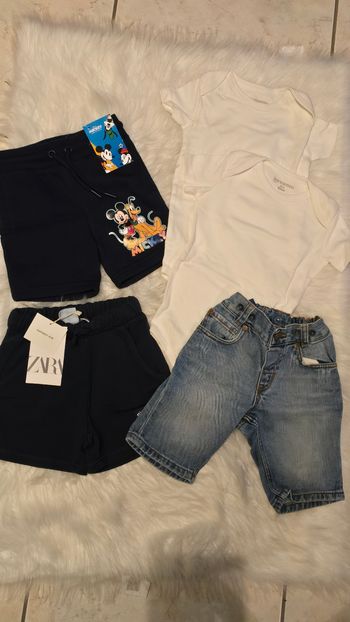(Neufs non portés)💙🥰 lot bodies mc et shorts 24mois /2ans 92cm 💙🥰