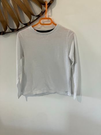T-shirt manches longues blanc garçon 8 ans Kiabi