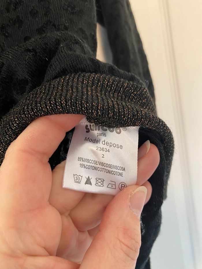 Pull léger noir effet léopard suncoo taille 2 - photo numéro 3