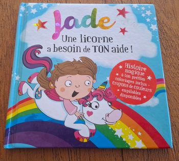 🌈 Livre enfant personnalisé – “Jade, une licorne a besoin de ton aide !”
