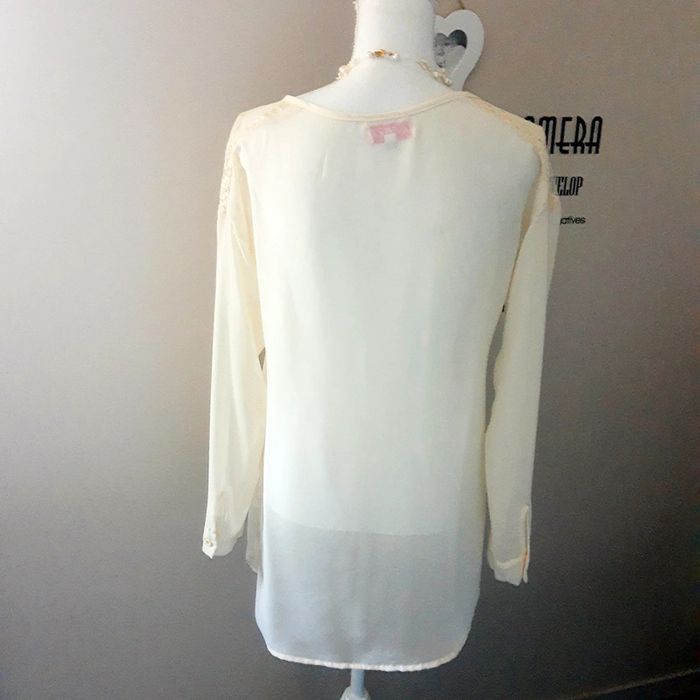 Tunique longue blanche écru dentelle taille unique neuve - photo numéro 7