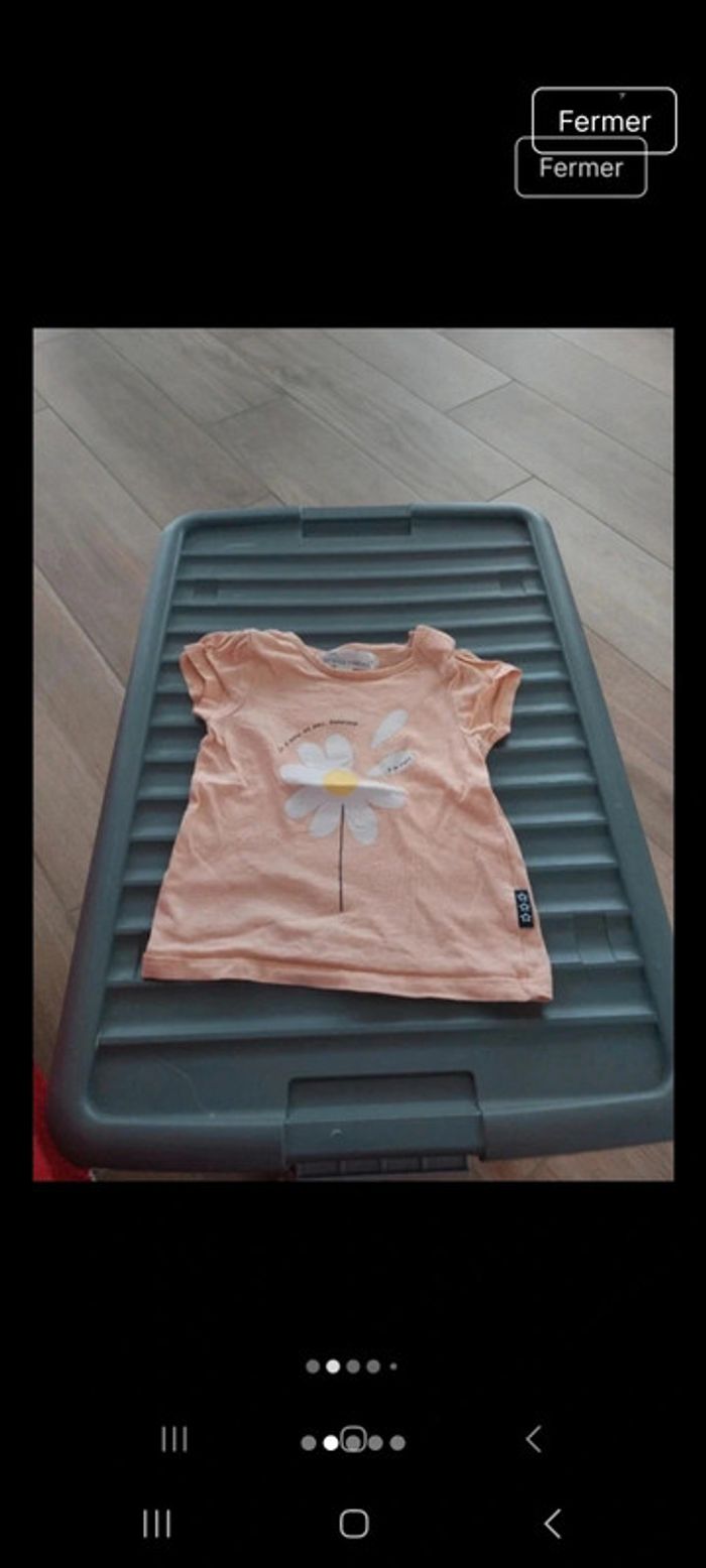 Tee-shirt manche courtes fille 9mois - photo numéro 2