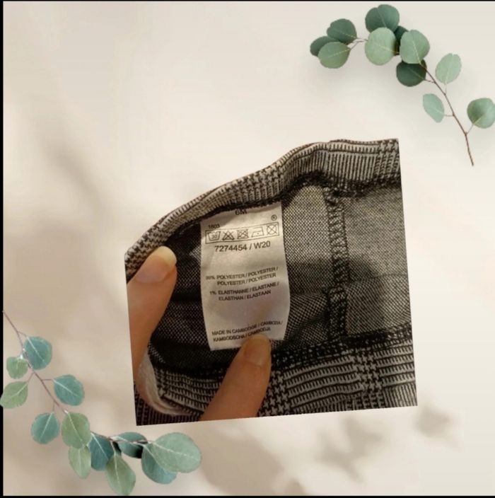 Pantalon Bébé Fille 6 Mois - Motif Prince de Galles Gris - Confortable et Tendance - photo numéro 3