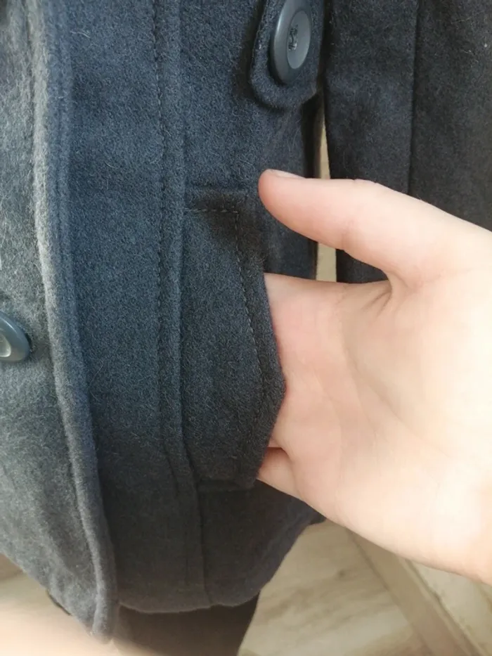 Manteau caban gris avec col et fermeture bouton / kiabi / (8ans) - photo numéro 5