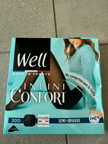 Well collant infini confort semi-opaque noir, taille 4