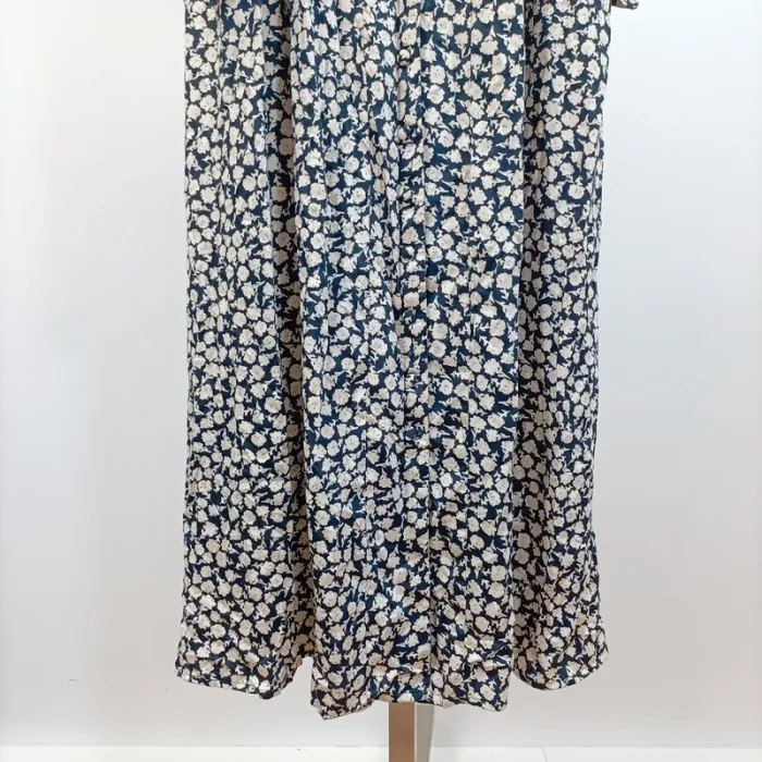 Robe longue bleue écru fleurie Mango Taille XS Manches longues A818 - photo numéro 7