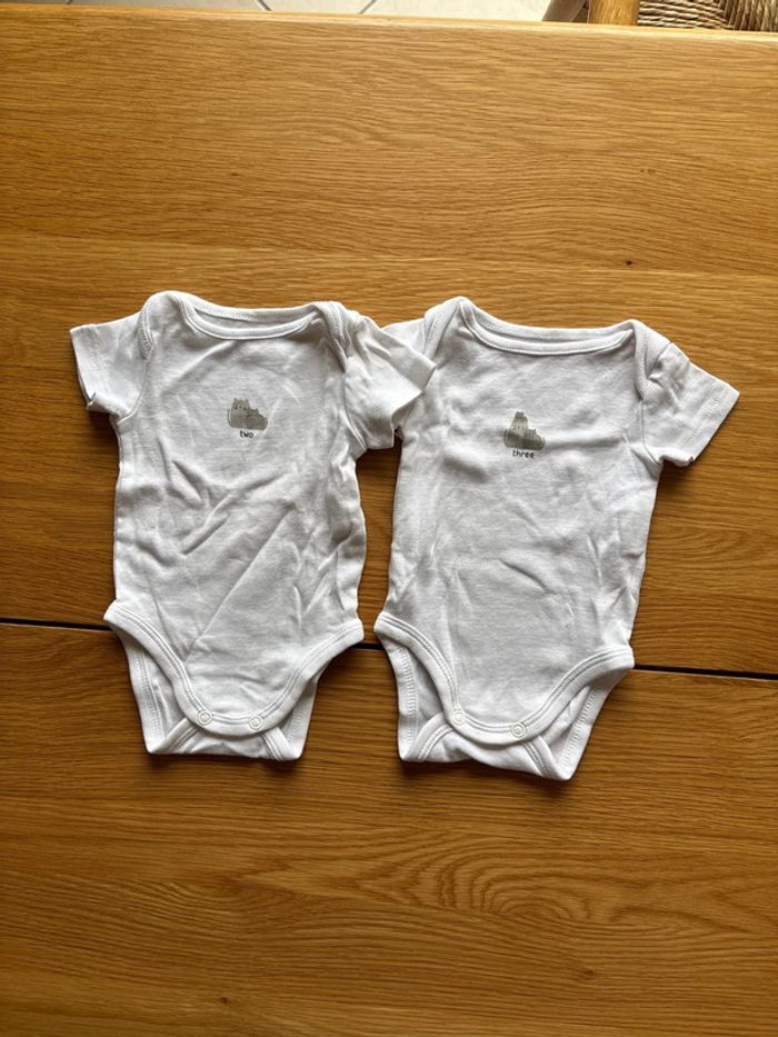 Lot de 2 bodies manches courtes 1 mois Obaïdi