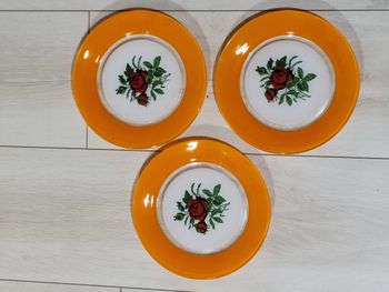 3 assiettes à dessert Duralex couleur - vintage