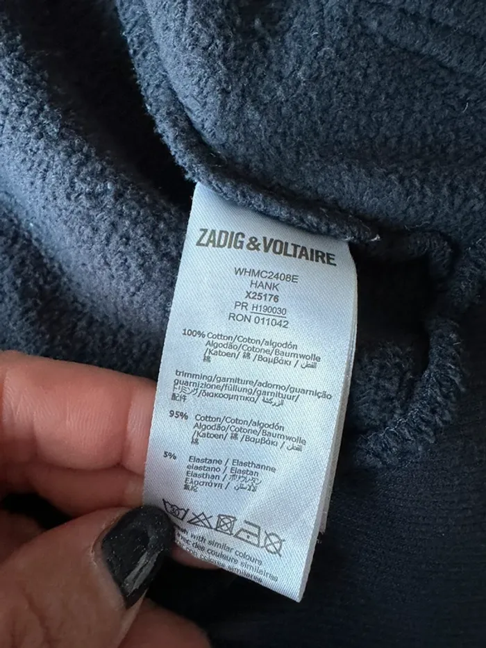 Sweat zippe bleu marine zadig et voltaire - photo numéro 8