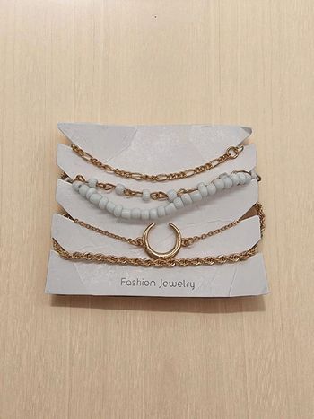Lot 5 bracelets ajustables dorés