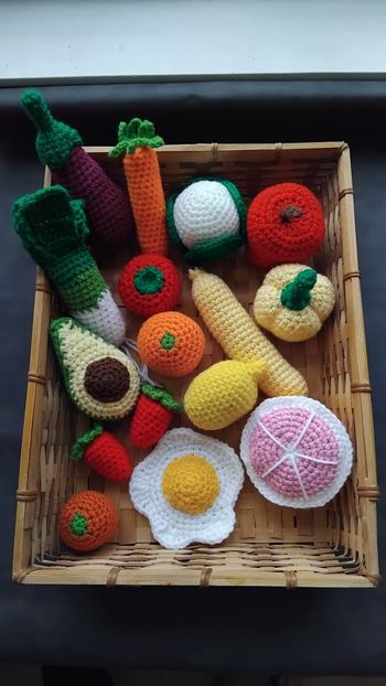 Lot de dînette jouet crochet fait main 