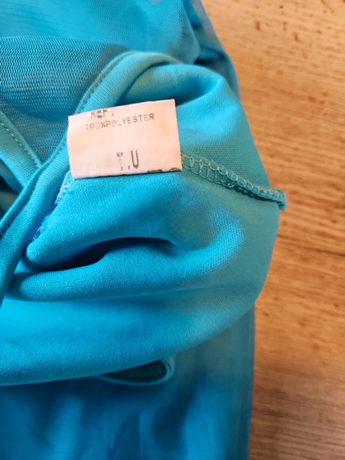 Robe longue bleu turquoise en voile doublée, made in France, TU - photo numéro 7