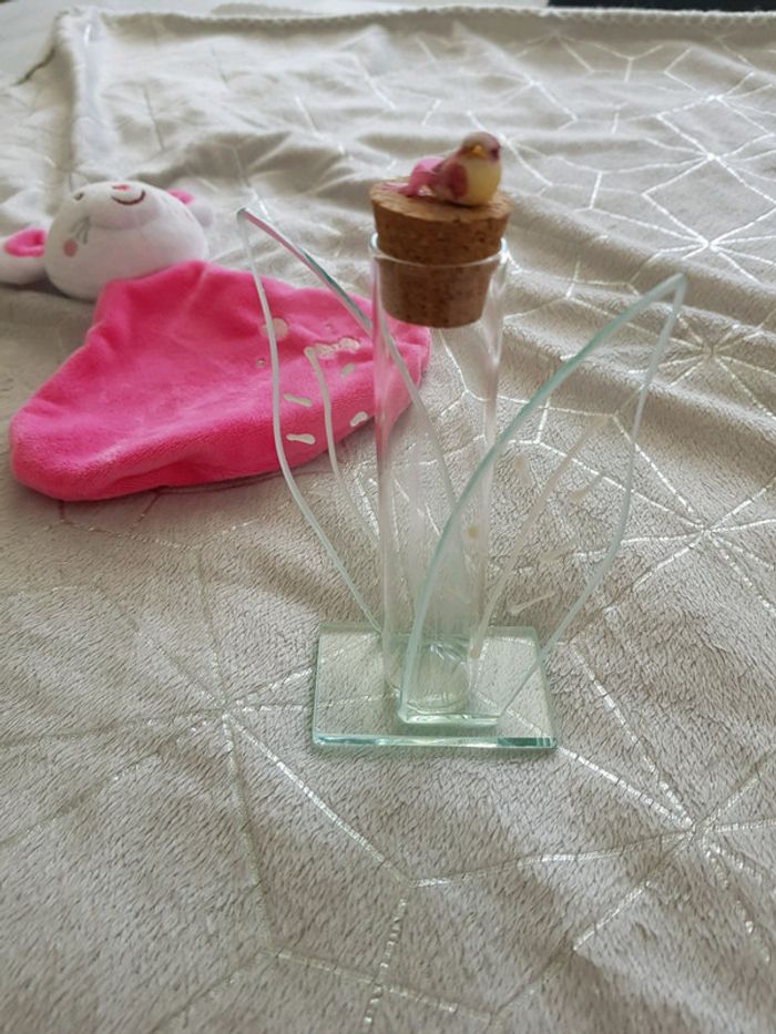 Mini vase ou porte dragées avec oiseau - photo numéro 2