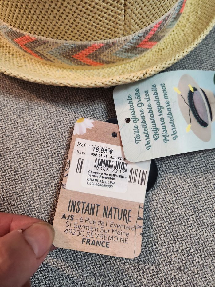 Chapeau en paille elisa ajustable achetée chez botanic neuf - photo numéro 4