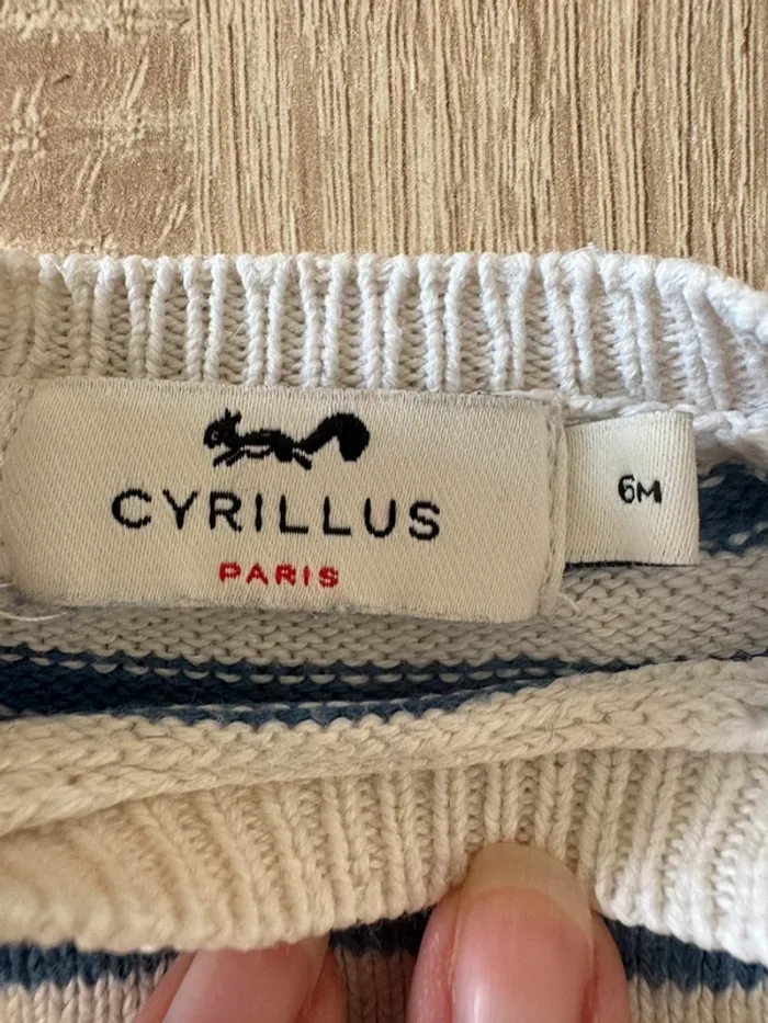 Joli pull rayé Cyrillus 6 mois TBE - photo numéro 4