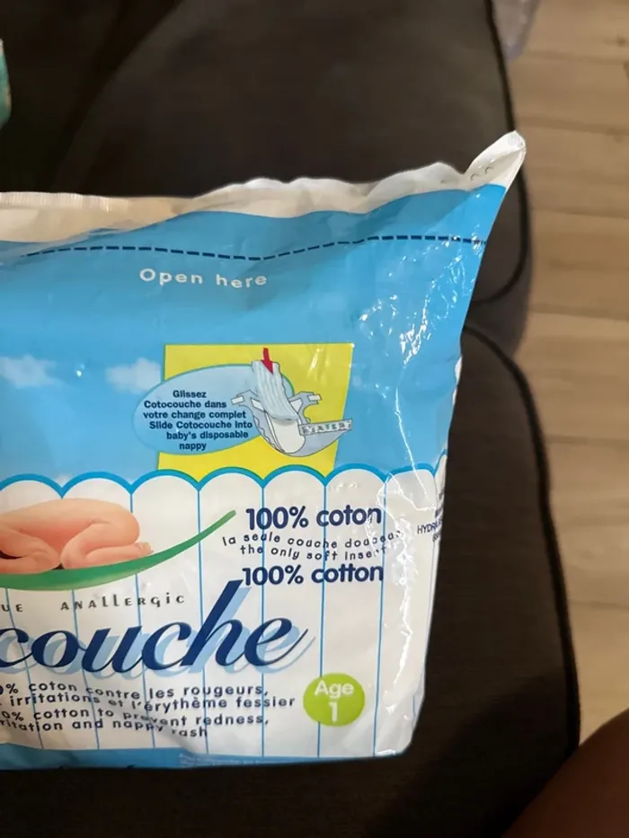 Cotocouche 💯 coton taille 1 pour couches - photo numéro 3