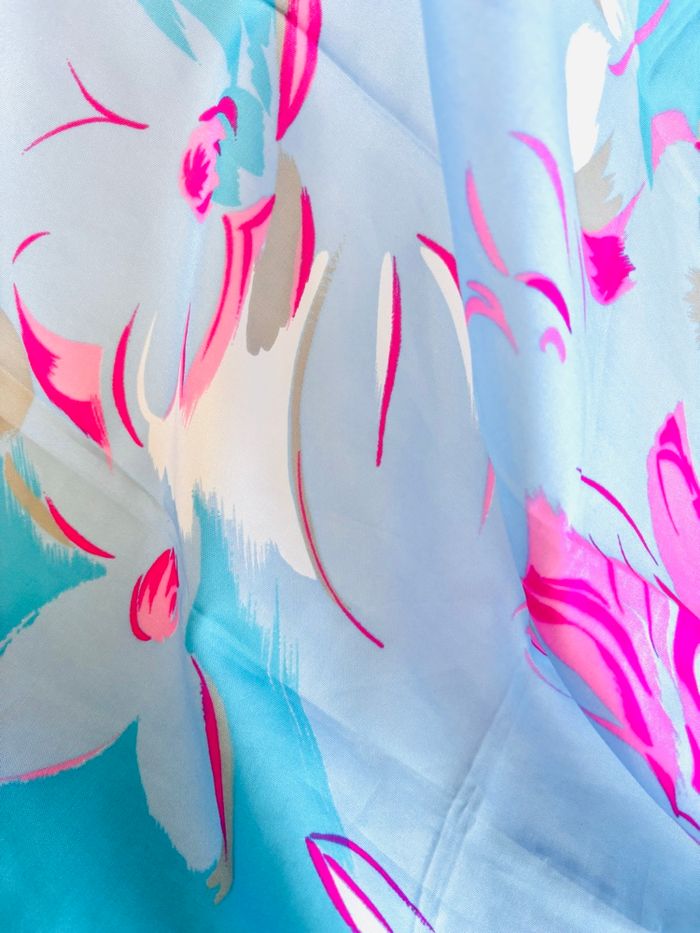 Foulard bleu imprimé fleurs Vertbaudet - photo numéro 4