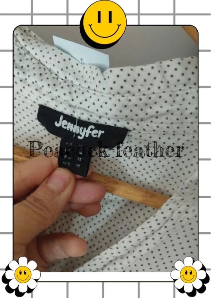 Chemise Jennyfer blanche à pois 38 - photo numéro 5