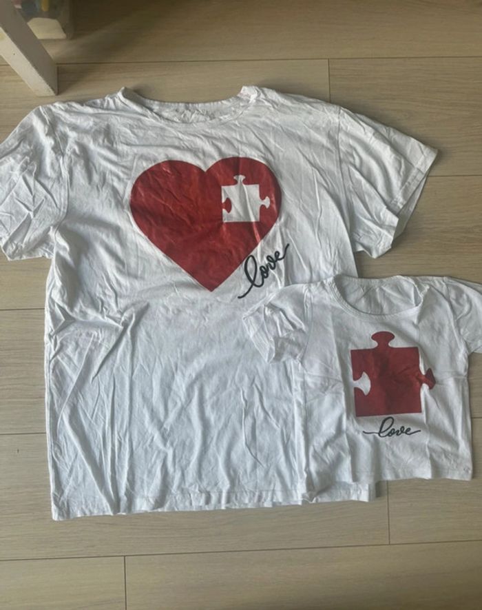 T-shirt matchy - taille XL femme et taille 18 mois enfant