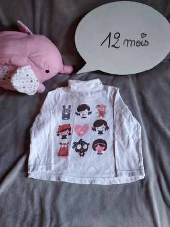 Tee shirt sous pull col roulé Fille 12 mois bébé rêve