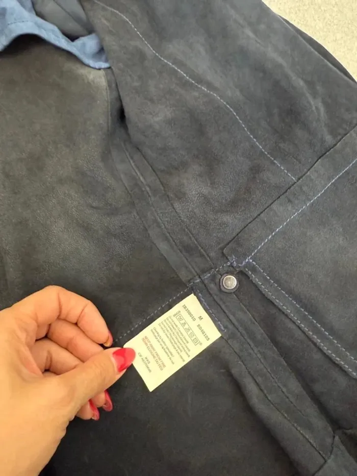 Veste IKKS en cuir de chèvre marine taille M - photo numéro 6