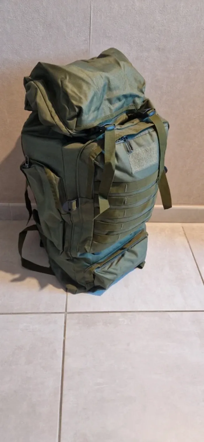 Sac à dos multipoches tactique kaki vert 60-70L - photo numéro 7
