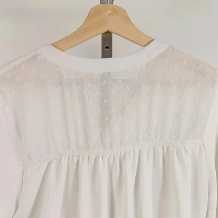 Blouse blanche à nouer - Détail plumetis au dos - Taille 38 A542 - photo numéro 9