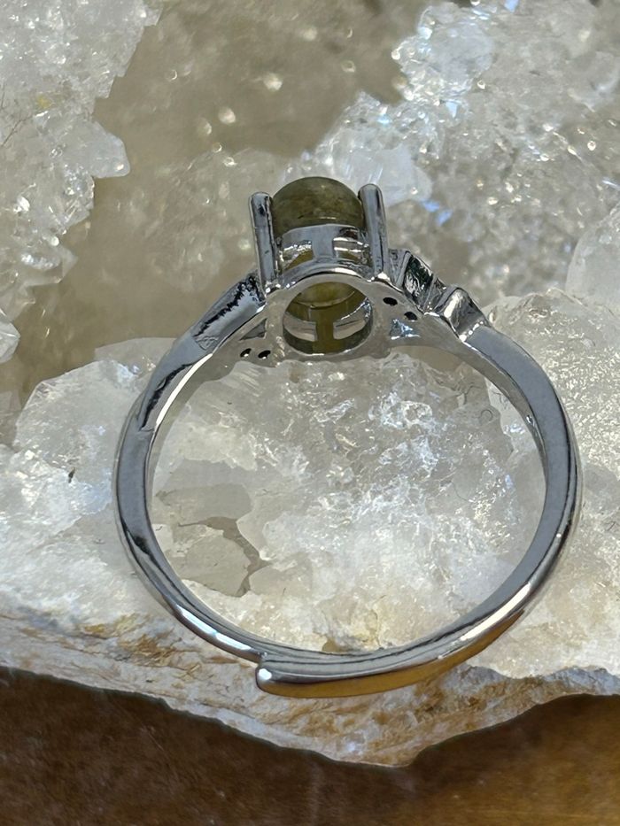 Bague réglable en laiton et labradorite - photo numéro 5