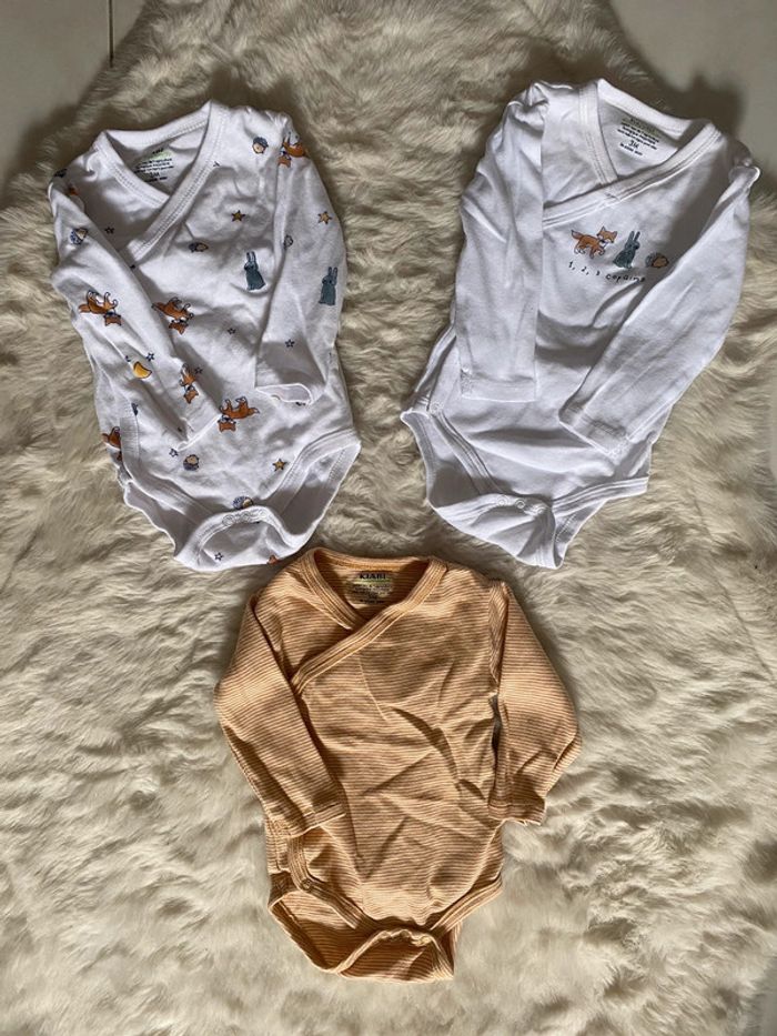 Lot de 3 bodies manches longues Kiabi 3mois