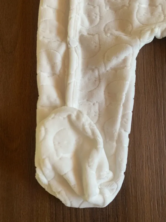 Pyjama velours 9 mois DPAM blanc - photo numéro 5