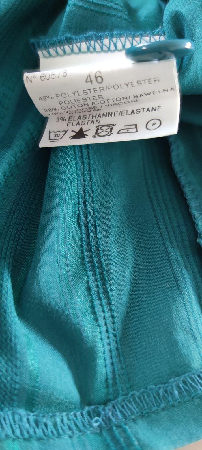 Tunique femme Jacqueline Riu taille 46 bleu turquoise - Très bon état - photo numéro 4