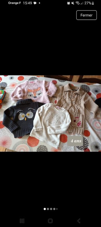 Lot 4 pulls chauds ☃️ Taille 4 ans