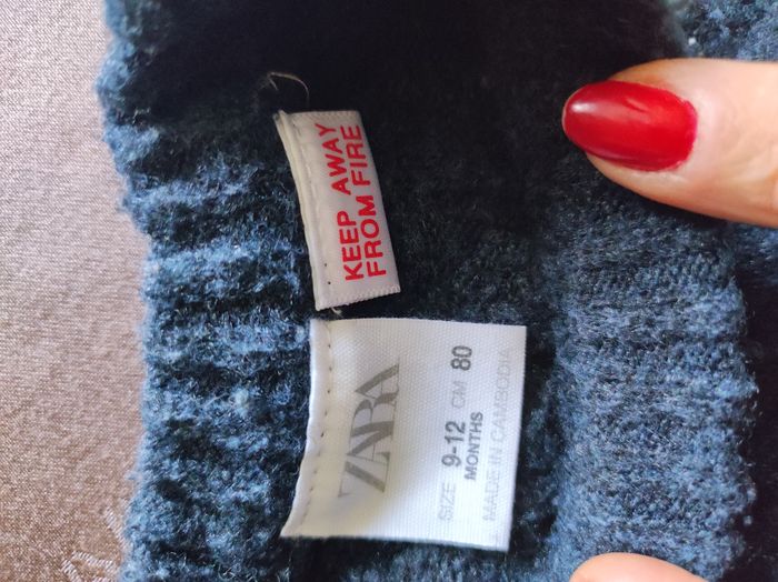Pull en cachemire bleu chiné 9-12 mois Zara - photo numéro 5