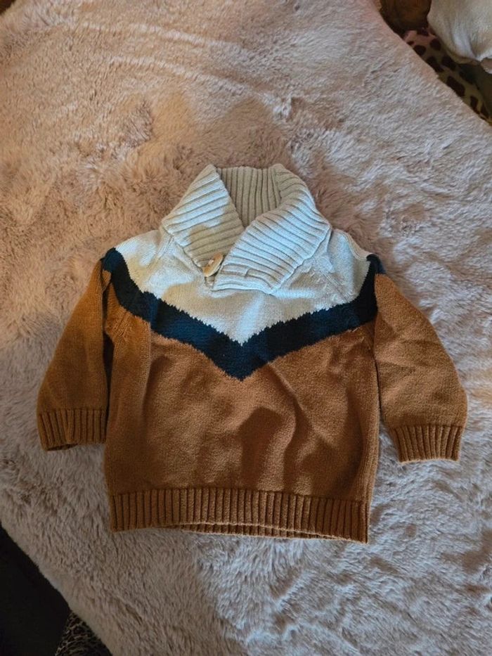 Pull bébé garçon col roulé