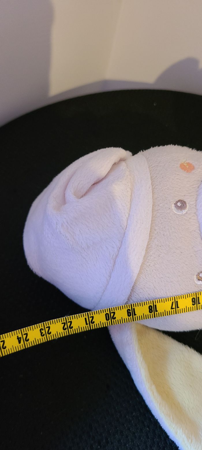 Doudou lapin blanc gris luminescent Sucre d'Orge lune étoile - photo numéro 3