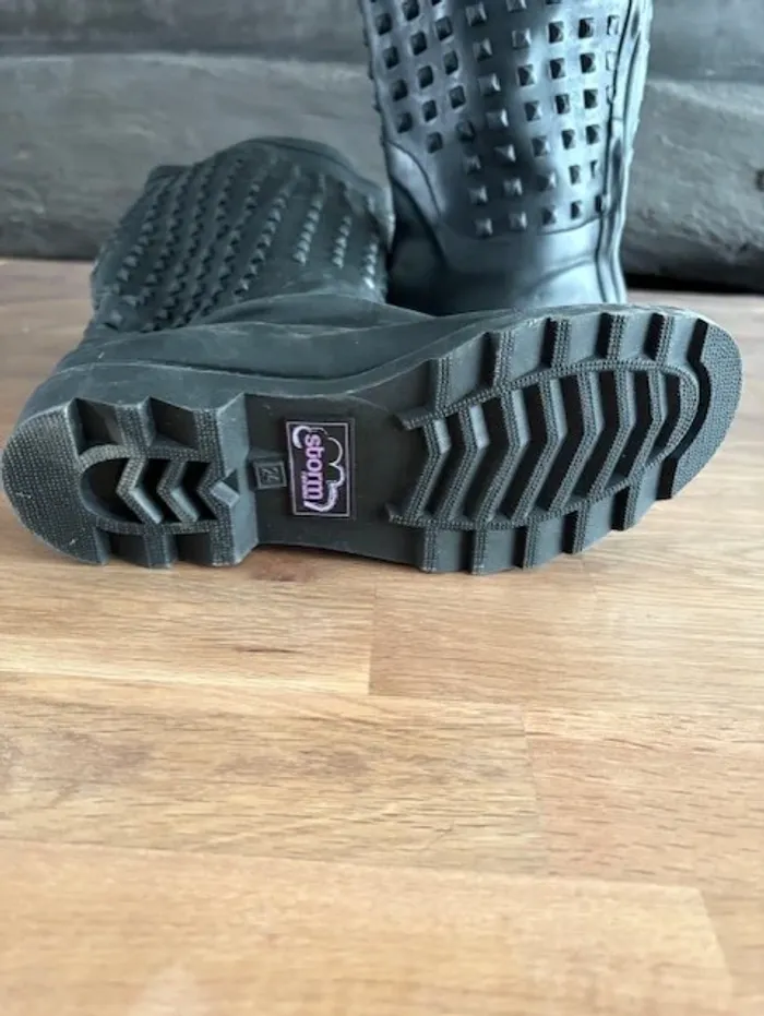 botte de pluie noire clouté taille 38 - photo numéro 6