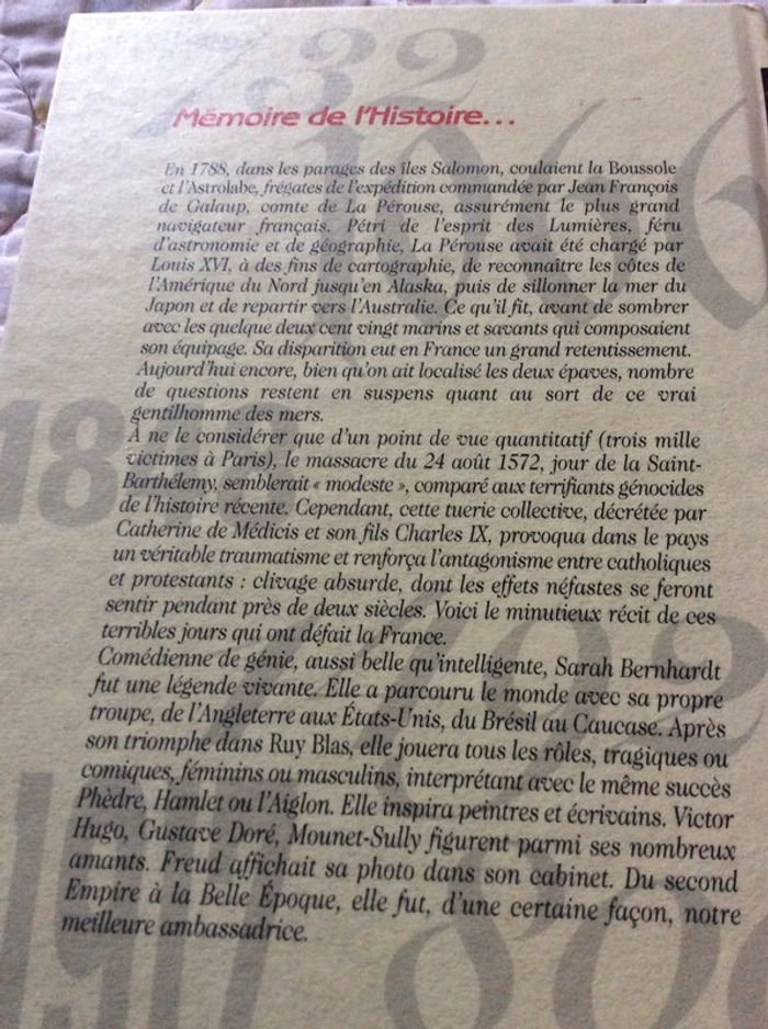 #Mémoire de l’Histoire, la Pérouse, le massacre de St Barthélemy et Sarah Bernhardt - photo numéro 2