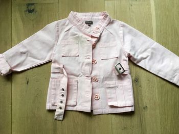 Belle veste fillette rose pâle coton épais