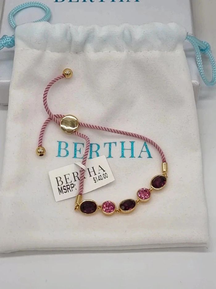Bertha bracelet en corde bolo rose plaqué or 18 carats pour femme - photo numéro 2