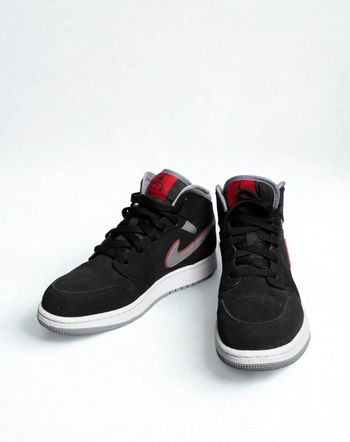 JORDAN 1 MID Black Particle Grey Gym Red – Taille 38,5