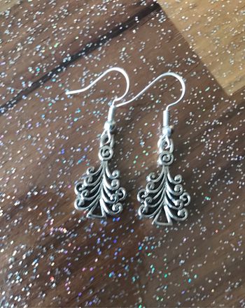 Boucles d’oreilles sapins argentées