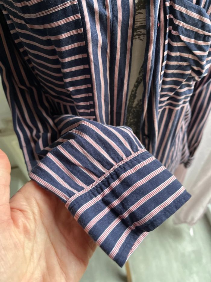 Chemise bleue marine et rose/rouge - photo numéro 3