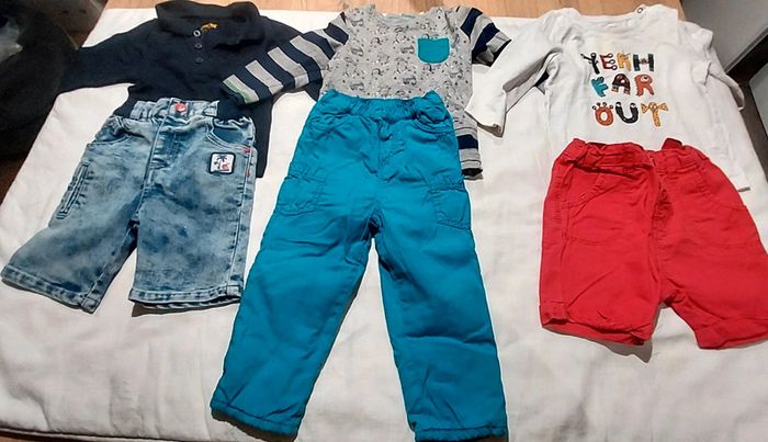 lot 8 ensemble manches longues , 1 chemise avec body intégré,  1 polo
