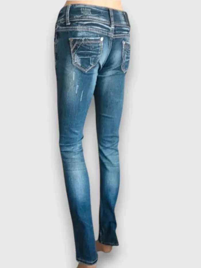 Jean marque Simply & Chic coupe skinny destroy ajusté, sculptant ,taille basse ,stretch - photo numéro 6
