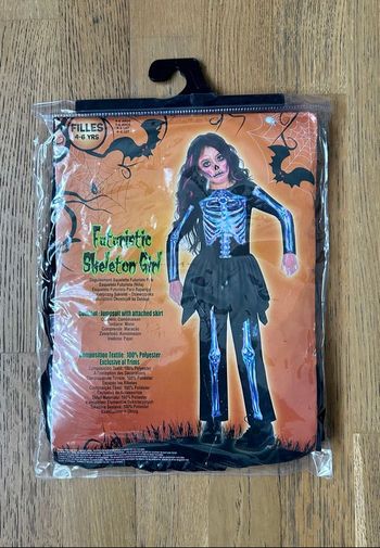 Déguisement fille “Futuristic Skeleton” 4-6 ans neuf sous emballage