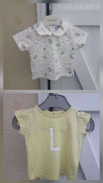 lot 3 tee-shirts bb filles taille 6 mois 