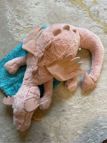Grande Peluche Jellycat HUGUE dragon rose