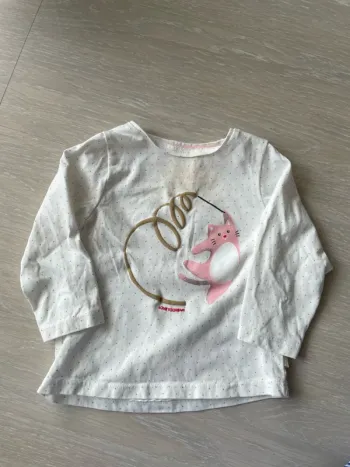 t-shirt manche longues chat - 12m